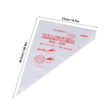 Huhushop Icing Piping Bags - Thick Food Grade Plastic, Reusable Design for Cake Decorating Tools (S)