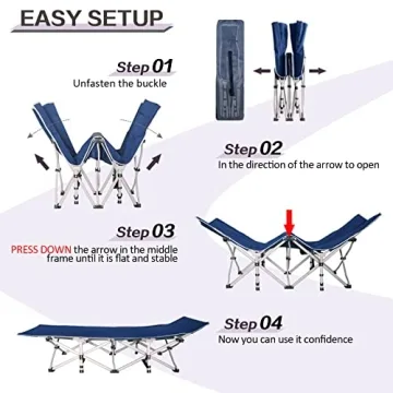 GETOVIN Camping Cot with Comfortable Mattress Cots for Sleeping Easy to Setup Sturdy Camping Bed Folding Cot Guest Bed with Carry Bag