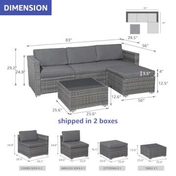 Patiorama 5 Piece Modular Outdoor Furniture Set
