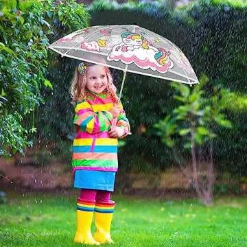 EAONE Kids Umbrella - Clear Windproof Auto Open Design