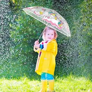 EAONE Kids Umbrella - Clear Windproof Auto Open Design