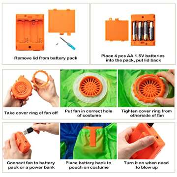 Spooktacular Creations Dilophosaurus Halloween Inflatable Costume for Kids, Funny Dinosaur Costume, Riding a Dragon Air Blow Up Costumes for Halloween Costume Parties