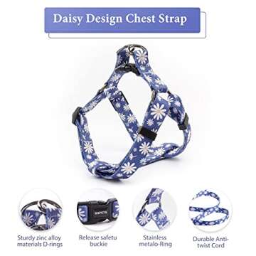 Dog Harness Collar Leash Set - No Pull Pet Adjustable Back Clip Halter Basic Collar Heavy Duty 5FT A...
