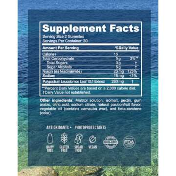 Inner Glow Sol Defense Gummies - Dermatologist and Plastic Surgeon developed to fight photoaging, Polypodium Leucotomos and Niacinamide