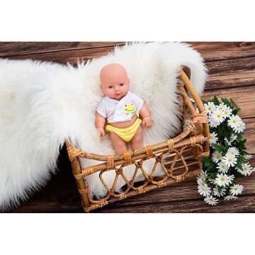 Mini Woven Bamboo Rattan Basket for Newborn Photography Props