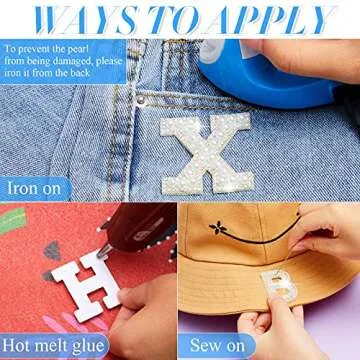 Canlierr 52 Pcs Glitter Rhinestone Letter Patches for DIY