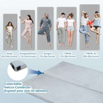 Portable KingChii Memory Foam Camping Mattress for Comfort