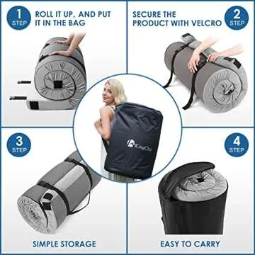 Portable KingChii Memory Foam Camping Mattress for Comfort