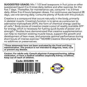 NOW Foods Sports Nutrition, Creatine Monohydrate Powder, Mass Building*/Energy Production*, 2.2-Pound