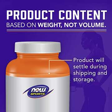 NOW Foods Sports Nutrition, Creatine Monohydrate Powder, Mass Building*/Energy Production*, 2.2-Pound