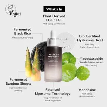 Haruharu Wonder Black Rice Botanical 2GF Ampoule 1 fl.oz / 30ml | Facial Serum, EGF Serum, Anti-Agin...