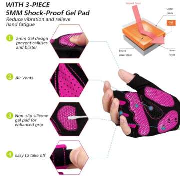 MOREOK Cycling Gloves - Breathable Workout & Cycling Gloves with Gel Padding