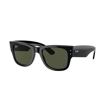 Ray-Ban RB0840S Mega Wayfarer Square Sunglasses - Black/Green, 51mm