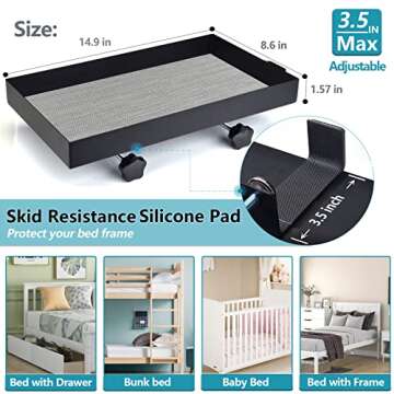 Adowes Bedside Shelf for Bed Heavy Duty Metal Bunk Bed Shelf with Cup Holder Clip On Nightstand for ...