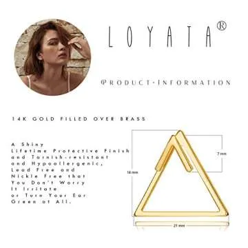 LOYATA Triangle Earrings - Gold Dainty Jewelry for Women