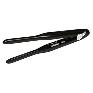 H2PRO Black Diamond 3/10" Tourmaline Ceramic Hair Straightener - Cutting Edge Professional Flat Iron...