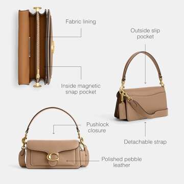 Coach Polished Pebble Leather Tabby Shoulder Bag 20, Taupe