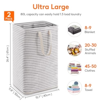Lifewit Collapsible Waterproof Laundry Hampers with Handles