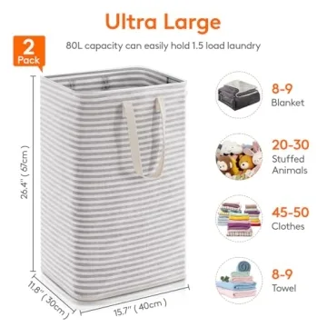 Lifewit Collapsible Waterproof Laundry Hampers with Handles