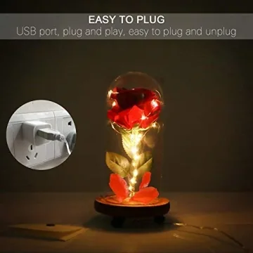 Stunning Red Rose Lamp with LED Lights for Your Loved Ones