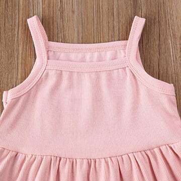 Charming 2PCS Baby Girls Summer Ruffle Outfit in Pink