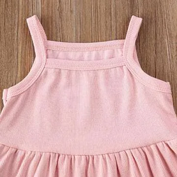 Charming 2PCS Baby Girls Summer Ruffle Outfit in Pink