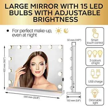 Stunning Makeup Vanity Mirror with Adjustable LED Lights