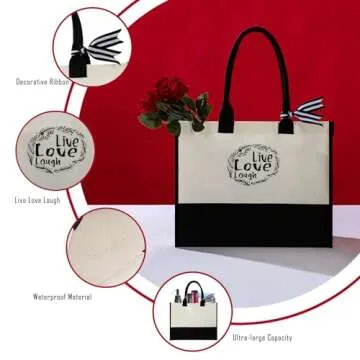 U UQUI Anniversary Flowers Gift for Her, Anniversary Rose Gifts for Wife, Anniversary Basket Gift Ideas, including Rose Flowers Teddy Bear Necklace Tote Bag String Light Balloon Card