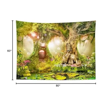 HVEST Enchanting Fairy Tale Forest Tapestry for Kids
