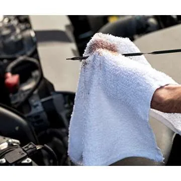 S&T INC. Multipurpose Cotton Terry Cleaning Towels for Home, Car, Automotive, and Garage Cleaning Supplies, 14 Inch x 17 Inch, White, 24 Pack