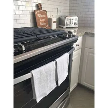 S&T INC. Multipurpose Cotton Terry Cleaning Towels for Home, Car, Automotive, and Garage Cleaning Supplies, 14 Inch x 17 Inch, White, 24 Pack