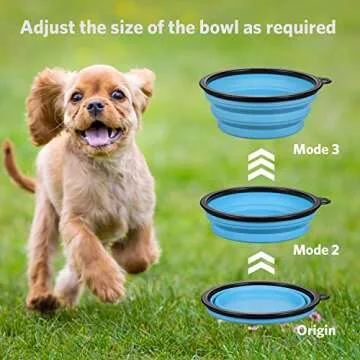 ME.FAN Collapsible Dog Bowl Travel Portable Dog Bowl(12oz) Silicone Foldable Travel Bowl/Pet Food Bowl/Cat Water Bowl/Silicone Pet Expandable Bowls + Carabiners Per Set