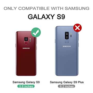 Dexnor for Samsung Galaxy S9 Case, [Built in Screen Protector and Kickstand] Heavy Duty Military Gra...