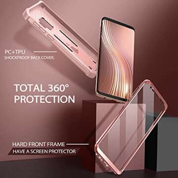 Dexnor for Samsung Galaxy S9 Case, [Built in Screen Protector and Kickstand] Heavy Duty Military Grade Protection Shockproof Protective Cover for Samsung Galaxy S9 Rose Gold