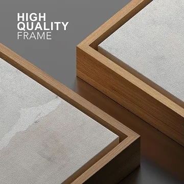 SIGNWIN Framed Canvas Print Wall Art Gray White Watercolor Landscape Abstract Shapes Illustrations Modern Art Decorative Contemporary Chic Minimal for Living Room, Bedroom, Office - 24"x36" Natural