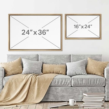 SIGNWIN Framed Canvas Print Wall Art Gray White Watercolor Landscape Abstract Shapes Illustrations Modern Art Decorative Contemporary Chic Minimal for Living Room, Bedroom, Office - 24"x36" Natural