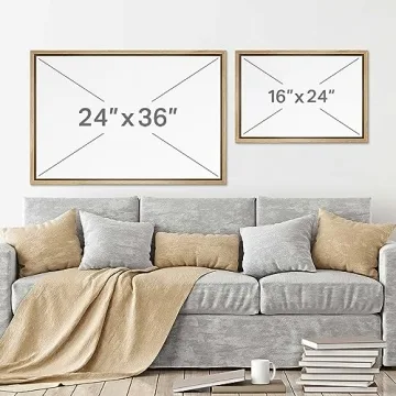 SIGNWIN Framed Canvas Print Wall Art Gray White Watercolor Landscape Abstract Shapes Illustrations Modern Art Decorative Contemporary Chic Minimal for Living Room, Bedroom, Office - 24"x36" Natural