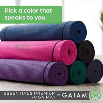 Gaiam Essentials Premium Yoga Mat with Carrier Sling, Ideal for All Fitness Levels