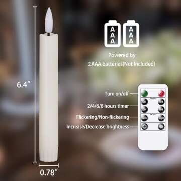 Mavandes Flameless Taper Candles with Remote Control