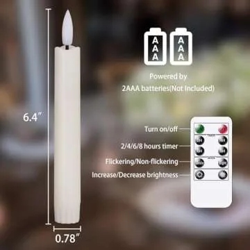 Mavandes Flameless Taper Candles with Remote Control