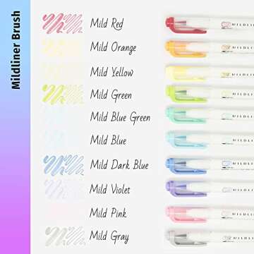 Zebra Besties Lettering Brush and Marker Exclusive 16 Piece Set, Includes 1 Each Black Brush Pen in Extra Fine, Fine and Medium Tips, 3 Metallic Brush Pens, and 10 Mildliner Brush/Marker Pens