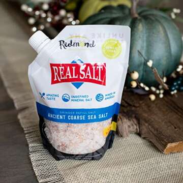 Redmond Real Sea Salt - Natural Unrefined Gluten Free Coarse, 16 Ounce Pouch (2 Pack)