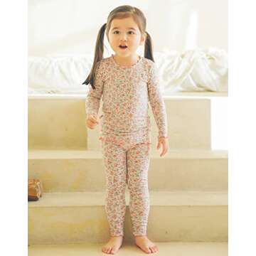 VAENAIT BABY Infant Toddler Girls&Boys Modal Pajamas Pjs 2pcs Set Shirring Rose Flower L