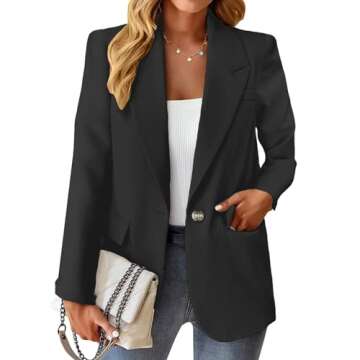 Work Blazer Jacket for Women 2024 Womens Casual Work Clothes Outfits Office Business Plus Szie Profe...