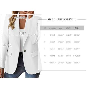 Work Blazer Jacket for Women 2024 Womens Casual Work Clothes Outfits Office Business Plus Szie Professional Interview Attire Oversize Winter Blazers Jackets Suits Suit Black L