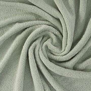 Qute Home 6-Piece Bath Towels Set, 100% Turkish Cotton Premium Quality Bathroom Towels, Soft and Absorbent Turkish Towels, Set Includes 2 Bath Towels, 2 Hand Towels and 2 Washcloths (Green)