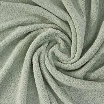 Qute Home 6-Piece Bath Towels Set, 100% Turkish Cotton Premium Quality Bathroom Towels, Soft and Absorbent Turkish Towels, Set Includes 2 Bath Towels, 2 Hand Towels and 2 Washcloths (Green)