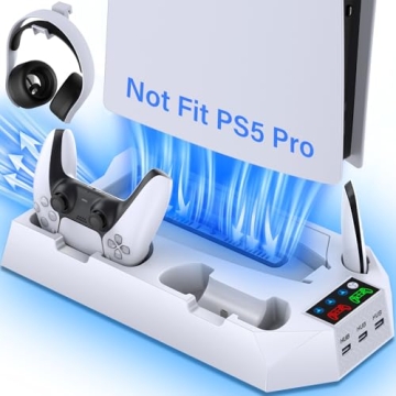 PS5 Cooling Station & Dual Controller Charger - Ultimate Gaming Accessory