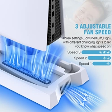PS5 Cooling Station with Dual Controller Charger & USB Hubs