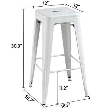 Yaheetech Metal Bar Stools Set of 4 for Indoor Outdoor